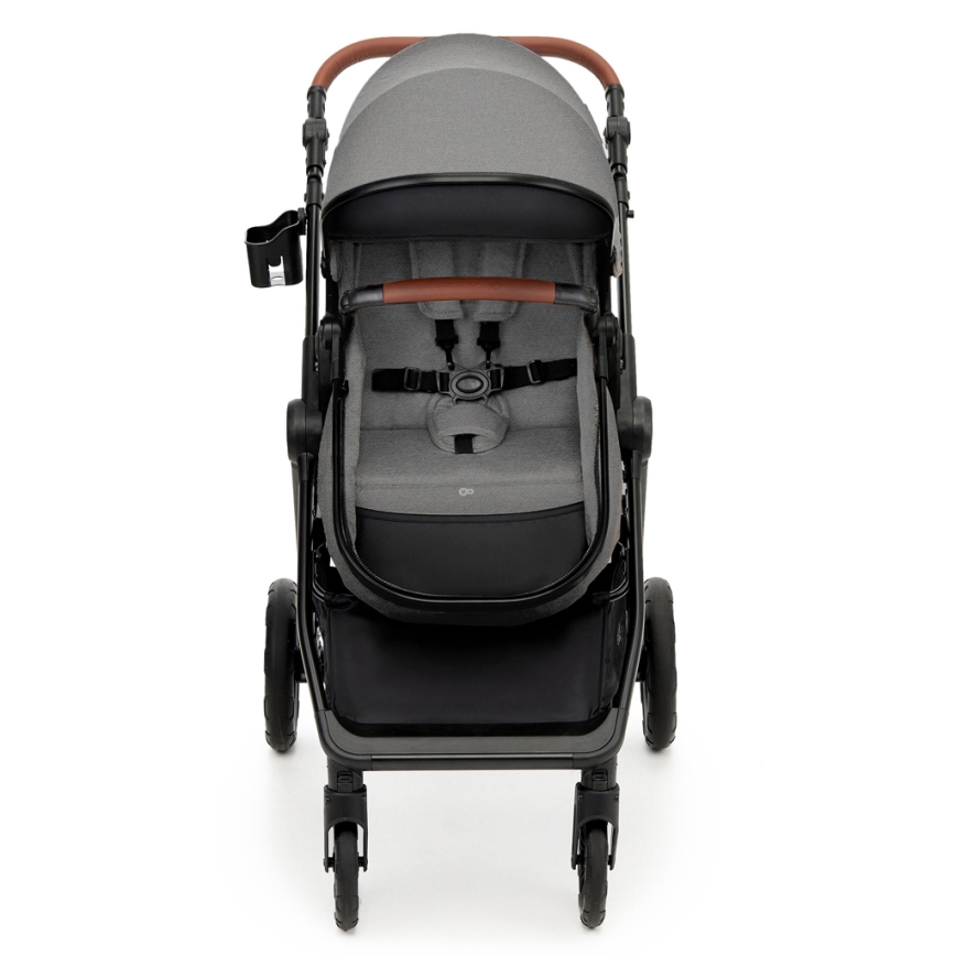 KINDERKRAFT - Yhdistelmärattaat 3in1 ESME Moonlight harmaa + turvaistuin MINK PRO