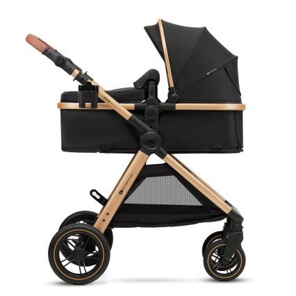 KINDERKRAFT - Yhdistelmärattaat 3in1 ESME Pure musta + turvaistuin MINK PRO