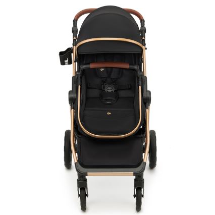 KINDERKRAFT - Yhdistelmärattaat 3in1 ESME Pure musta + turvaistuin MINK PRO