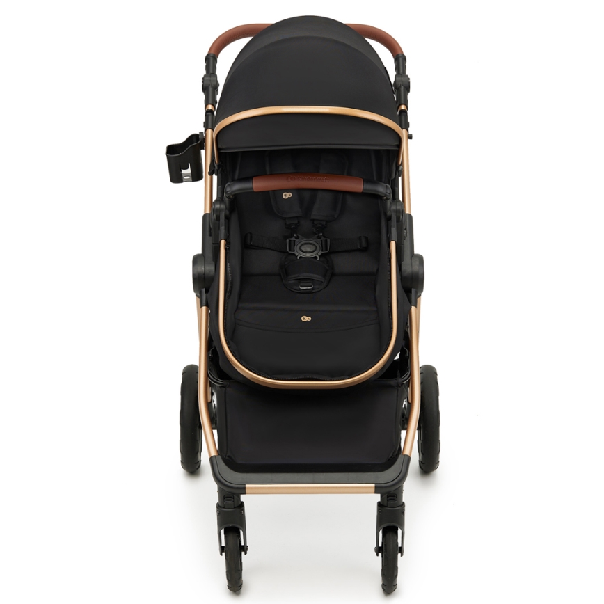 KINDERKRAFT - Yhdistelmärattaat 3in1 ESME Pure musta + turvaistuin MINK PRO