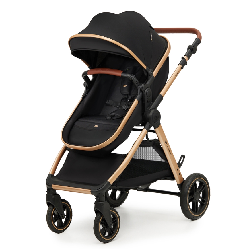 KINDERKRAFT - Yhdistelmärattaat 3in1 ESME Pure musta + turvaistuin MINK PRO