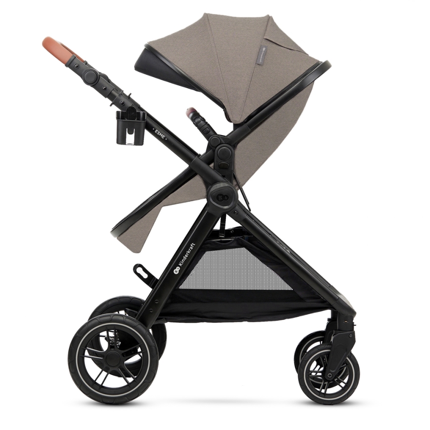 KINDERKRAFT - Yhdistelmärattaat 3in1 ESME Sand beige + turvaistuin MINK PRO