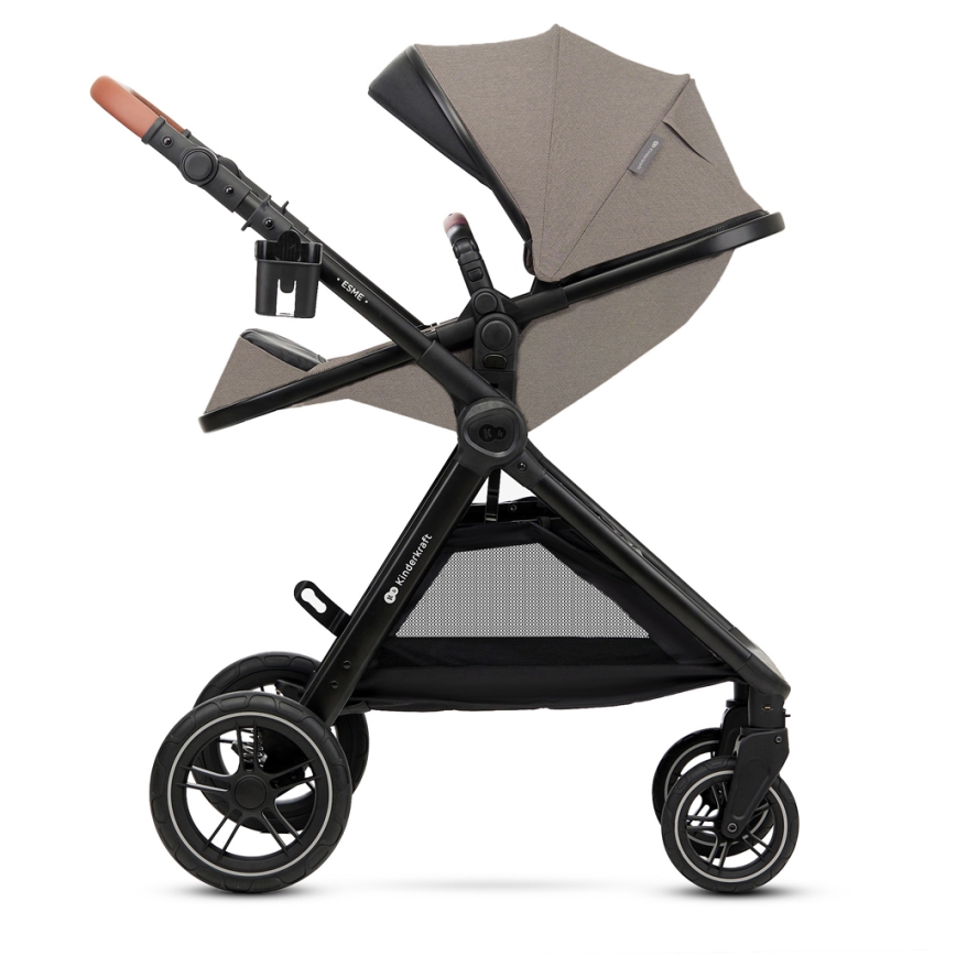 KINDERKRAFT - Yhdistelmärattaat 3in1 ESME Sand beige + turvaistuin MINK PRO
