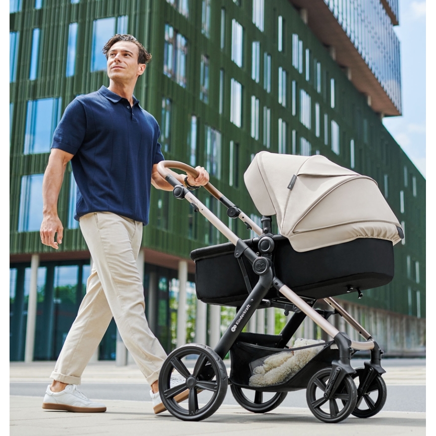 KINDERKRAFT - Yhdistelmärattaat 3in1 MOOV 2 AIR Moonlight harmaa + turvaistuin MINK PRO