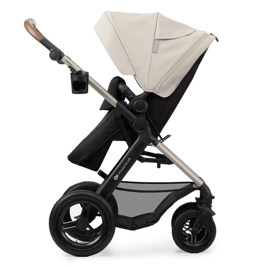 KINDERKRAFT - Yhdistelmärattaat 3in1 MOOV 2 AIR Moonlight harmaa + turvaistuin MINK PRO