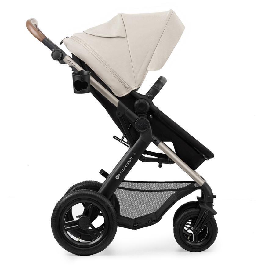 KINDERKRAFT - Yhdistelmärattaat 3in1 MOOV 2 AIR Moonlight harmaa + turvaistuin MINK PRO