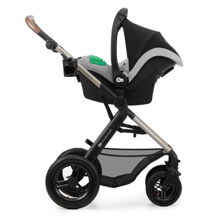 KINDERKRAFT - Yhdistelmärattaat 3in1 MOOV 2 AIR Moonlight harmaa + turvaistuin MINK PRO