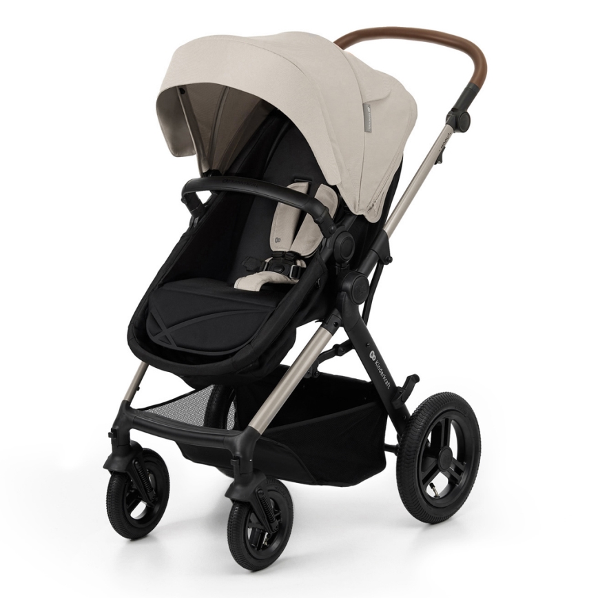 KINDERKRAFT - Yhdistelmärattaat 3in1 MOOV 2 AIR Moonlight harmaa + turvaistuin MINK PRO