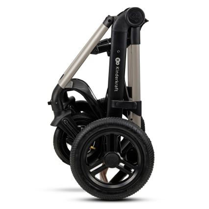 KINDERKRAFT - Yhdistelmärattaat 3in1 MOOV 2 AIR Moonlight harmaa + turvaistuin MINK PRO