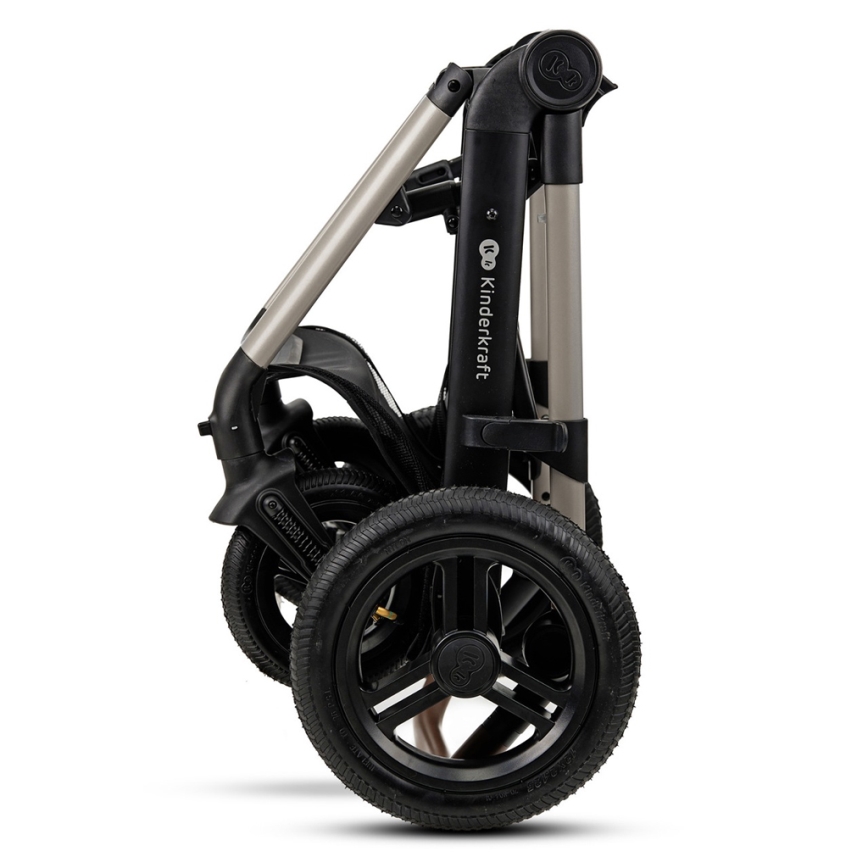 KINDERKRAFT - Yhdistelmärattaat 3in1 MOOV 2 AIR Moonlight harmaa + turvaistuin MINK PRO
