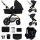 KINDERKRAFT - Yhdistelmärattaat 3in1 MOOV 2 AIR Pure musta + turvaistuin MINK PRO