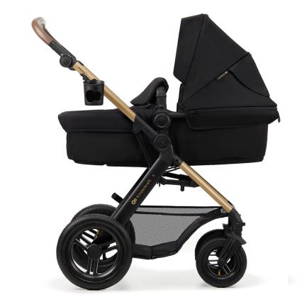 KINDERKRAFT - Yhdistelmärattaat 3in1 MOOV 2 AIR Pure musta + turvaistuin MINK PRO