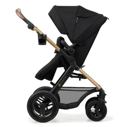 KINDERKRAFT - Yhdistelmärattaat 3in1 MOOV 2 AIR Pure musta + turvaistuin MINK PRO