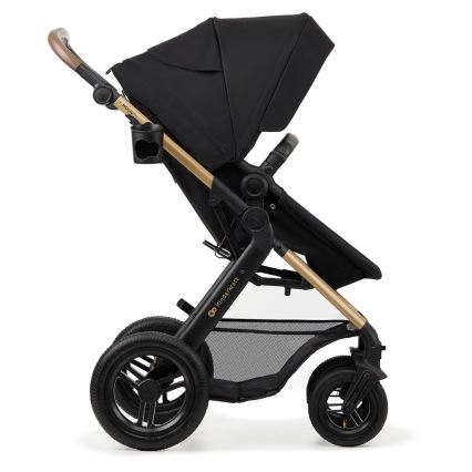KINDERKRAFT - Yhdistelmärattaat 3in1 MOOV 2 AIR Pure musta + turvaistuin MINK PRO