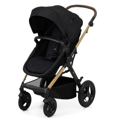 KINDERKRAFT - Yhdistelmärattaat 3in1 MOOV 2 AIR Pure musta + turvaistuin MINK PRO