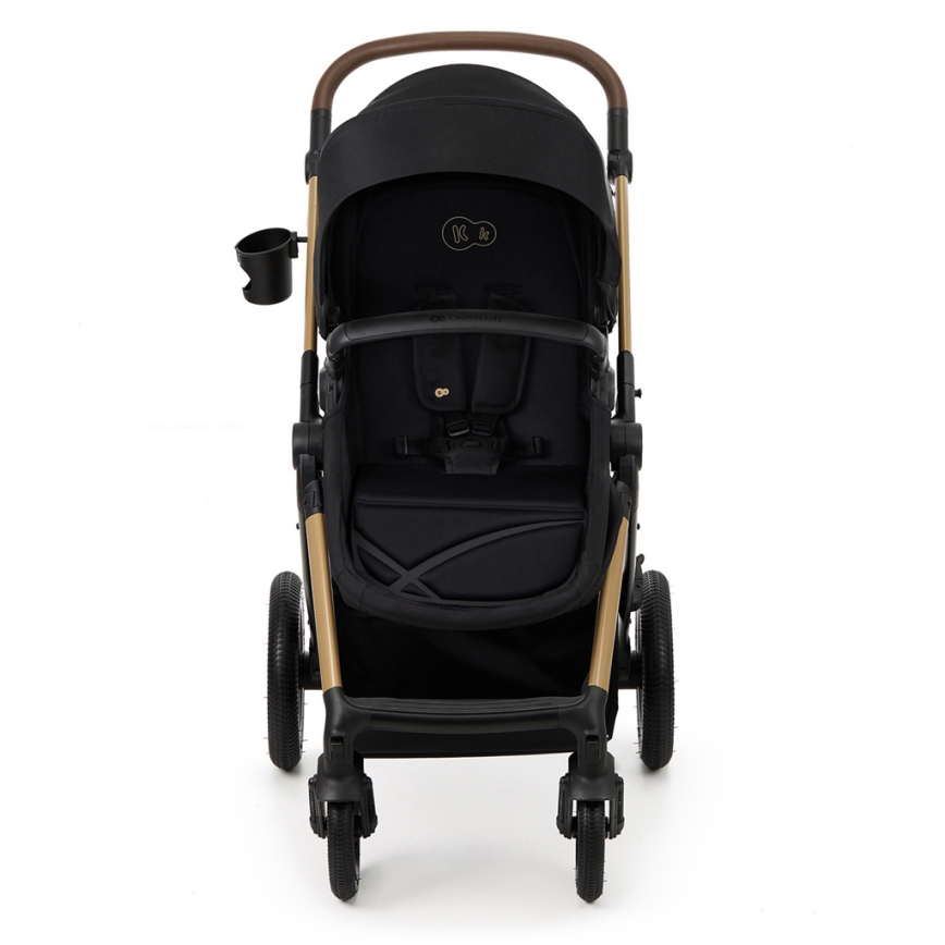 KINDERKRAFT - Yhdistelmärattaat 3in1 MOOV 2 AIR Pure musta + turvaistuin MINK PRO