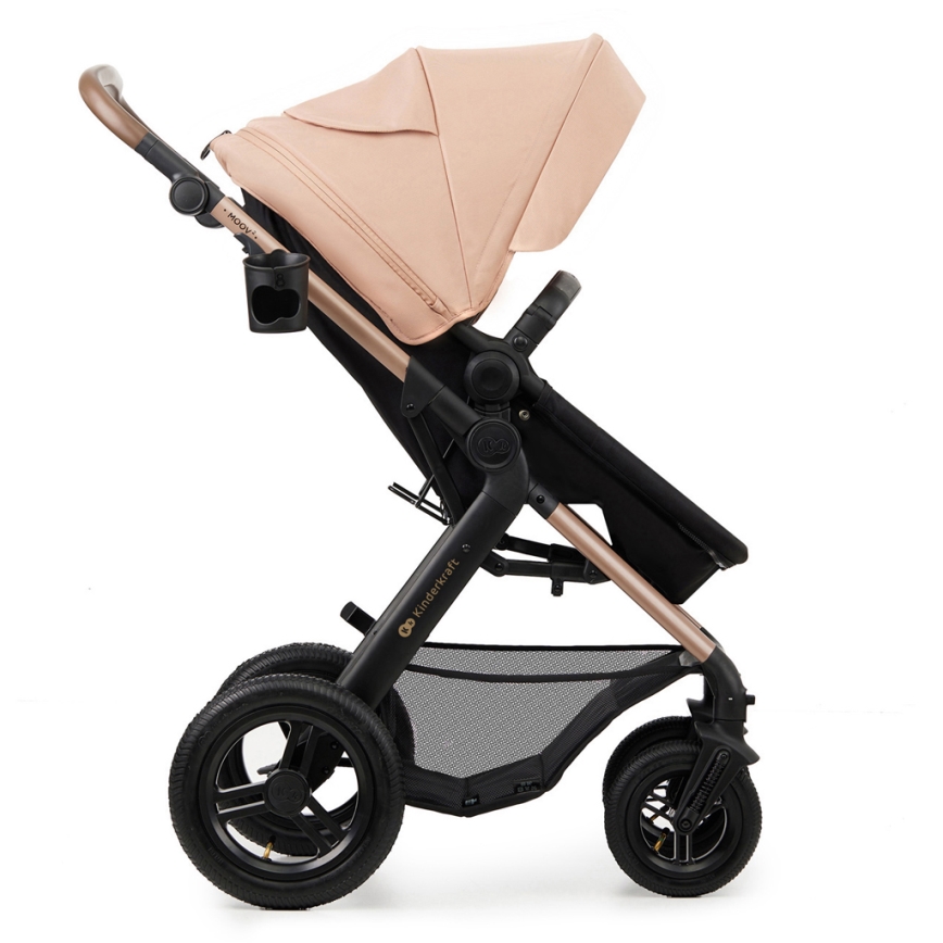 KINDERKRAFT - Yhdistelmärattaat 3in1 MOOV 2 AIR Sand beige + turvaistuin MINK PRO