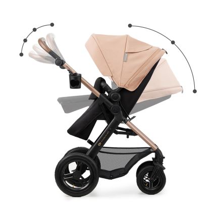 KINDERKRAFT - Yhdistelmärattaat 3in1 MOOV 2 AIR Sand beige + turvaistuin MINK PRO