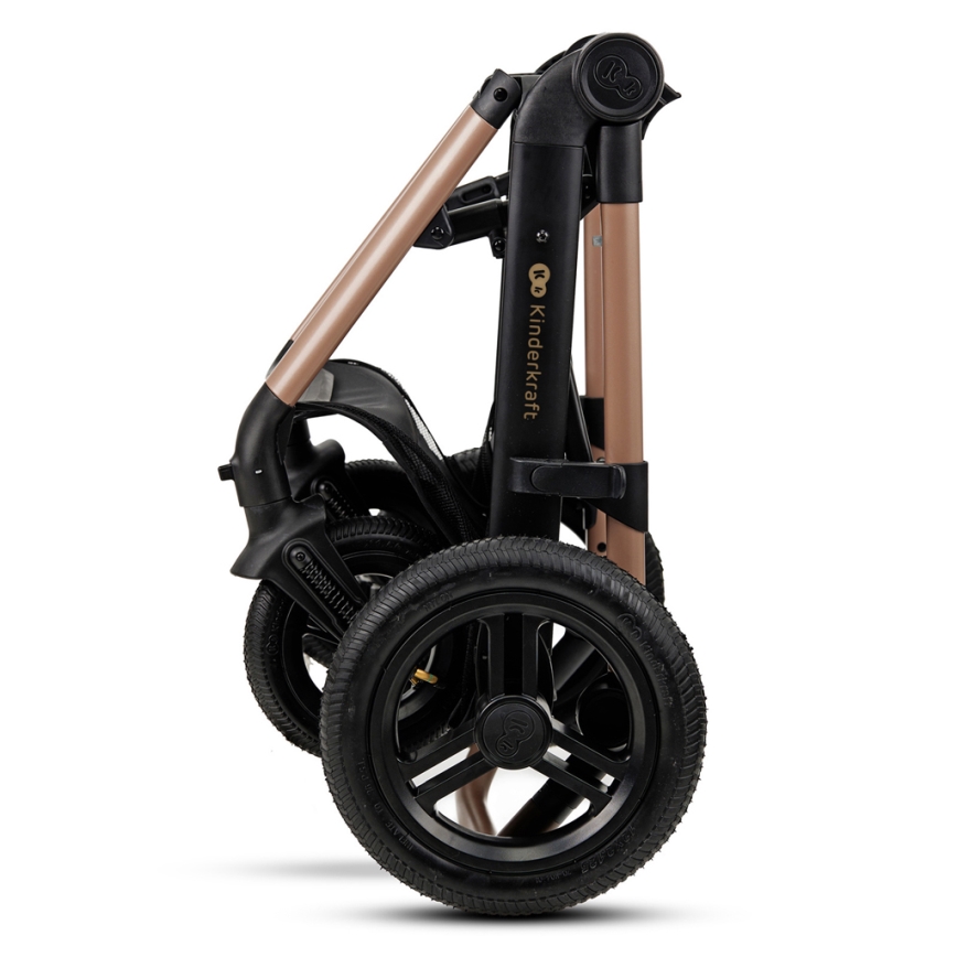 KINDERKRAFT - Yhdistelmärattaat 3in1 MOOV 2 AIR Sand beige + turvaistuin MINK PRO