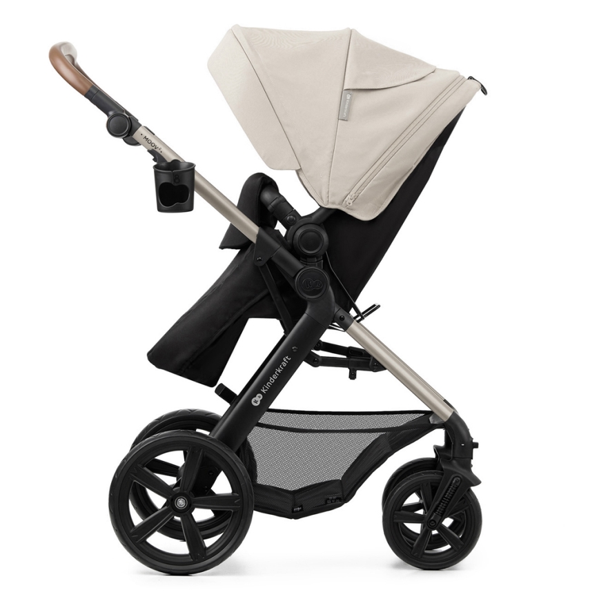 KINDERKRAFT - Yhdistelmärattaat 3in1 MOOV 2 Moonlight harmaa + turvaistuin MINK PRO