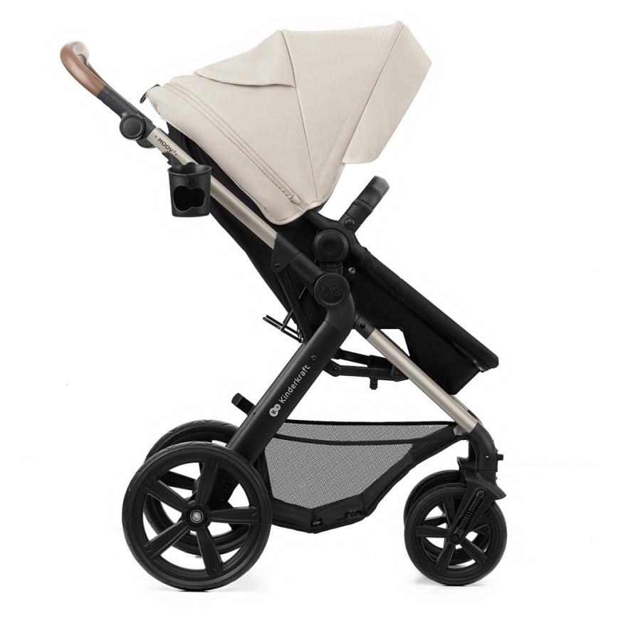 KINDERKRAFT - Yhdistelmärattaat 3in1 MOOV 2 Moonlight harmaa + turvaistuin MINK PRO