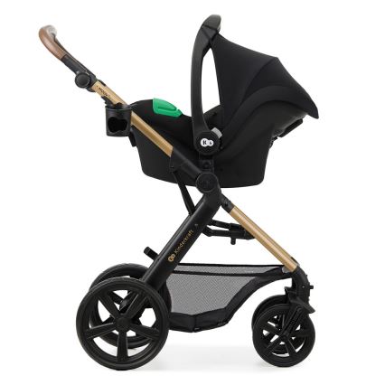 KINDERKRAFT - Yhdistelmärattaat 3in1 MOOV 2 Pure musta + turvaistuin MINK PRO