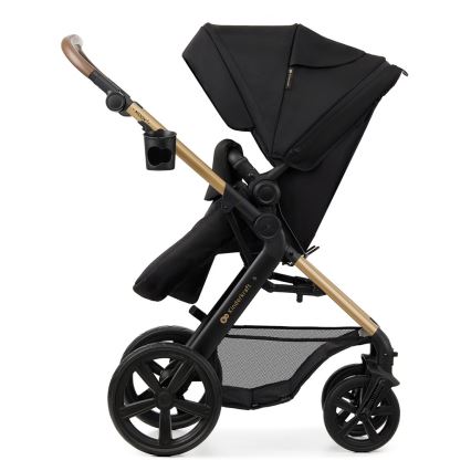 KINDERKRAFT - Yhdistelmärattaat 3in1 MOOV 2 Pure musta + turvaistuin MINK PRO