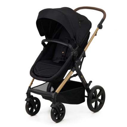 KINDERKRAFT - Yhdistelmärattaat 3in1 MOOV 2 Pure musta + turvaistuin MINK PRO