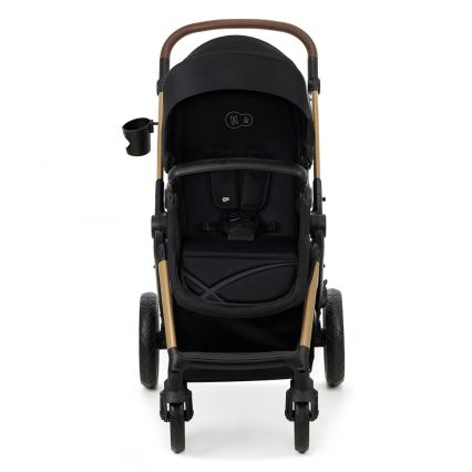 KINDERKRAFT - Yhdistelmärattaat 3in1 MOOV 2 Pure musta + turvaistuin MINK PRO