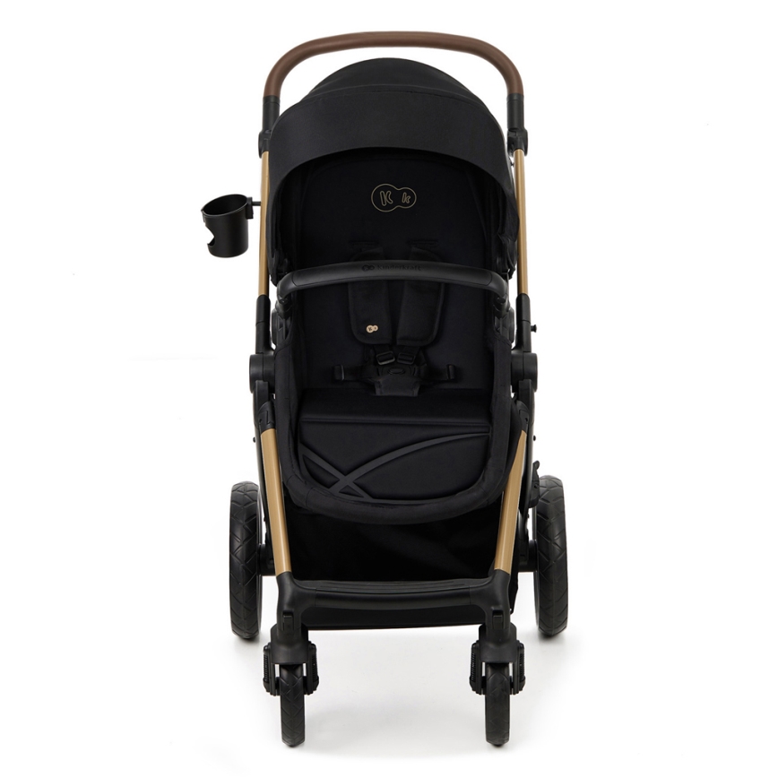 KINDERKRAFT - Yhdistelmärattaat 3in1 MOOV 2 Pure musta + turvaistuin MINK PRO