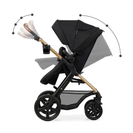 KINDERKRAFT - Yhdistelmärattaat 3in1 MOOV 2 Pure musta + turvaistuin MINK PRO