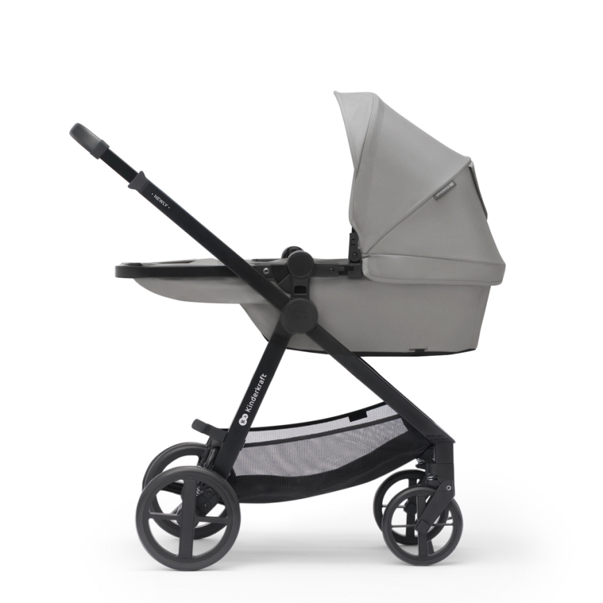 KINDERKRAFT - Yhdistelmärattaat 3in1 NEWLY Moonlight harmaa  + turvaistuin MINK PRO