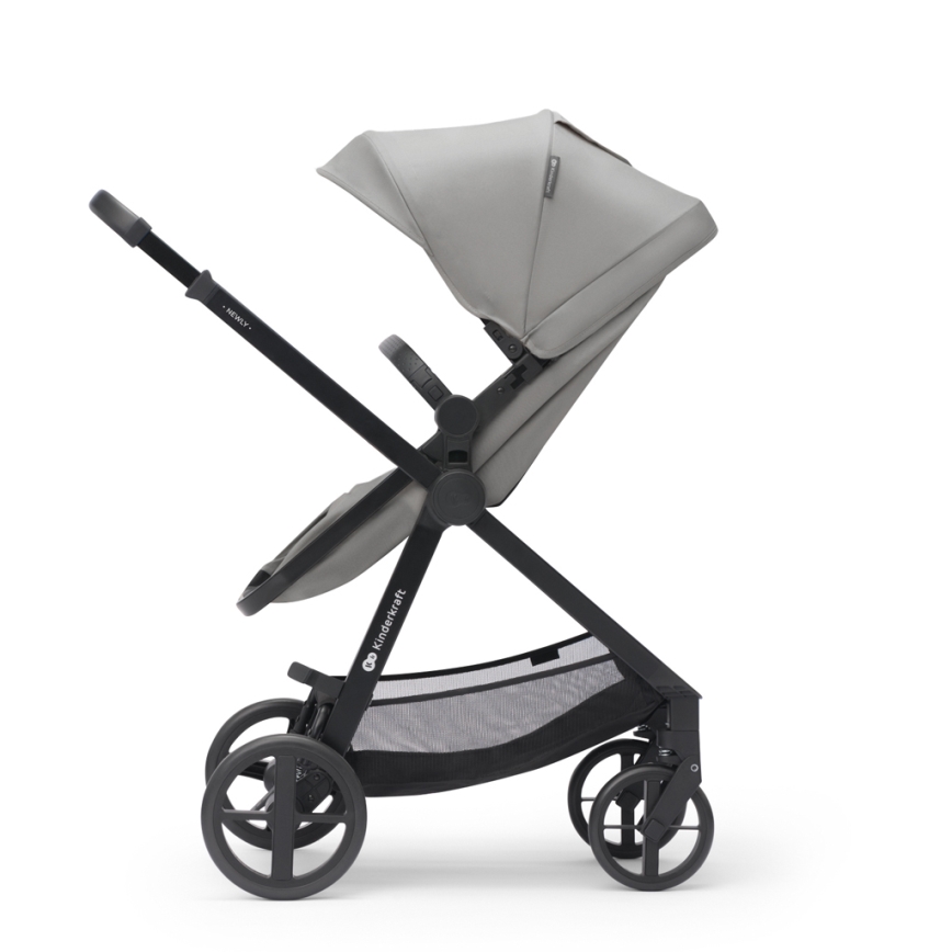 KINDERKRAFT - Yhdistelmärattaat 3in1 NEWLY Moonlight harmaa  + turvaistuin MINK PRO