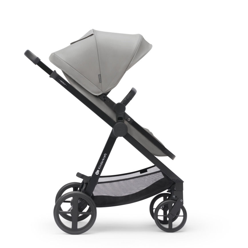 KINDERKRAFT - Yhdistelmärattaat 3in1 NEWLY Moonlight harmaa  + turvaistuin MINK PRO