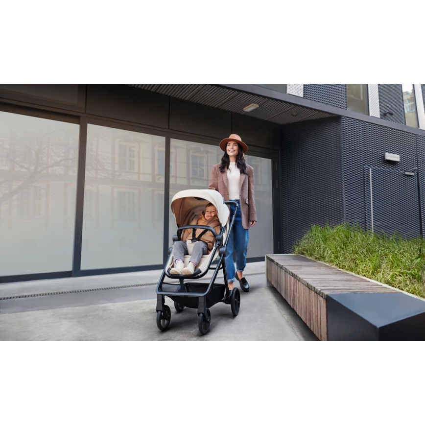 KINDERKRAFT - Yhdistelmärattaat 3in1 NEWLY Sand beige + turvaistuin MINK PRO