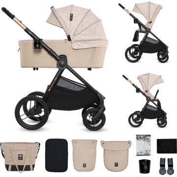 KINDERKRAFT - Yhdistelmävaunut 2-in-1 NEA 2 Dune Whisper Bizuu