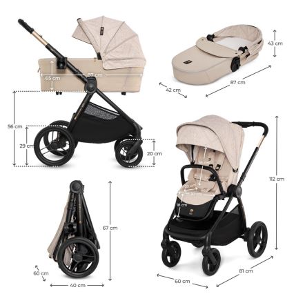 KINDERKRAFT - Yhdistelmävaunut 2-in-1 NEA 2 Dune Whisper Bizuu