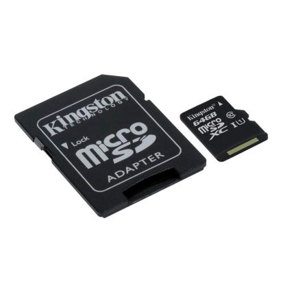 Kingston SDCS2/64GB - MicroSDXC 64GB Canvas Select Plus U1 100MB/s + SD sovitin