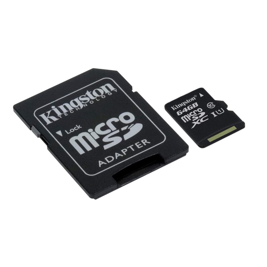 Kingston SDCS2/64GB - MicroSDXC 64GB Canvas Select Plus U1 100MB/s + SD sovitin