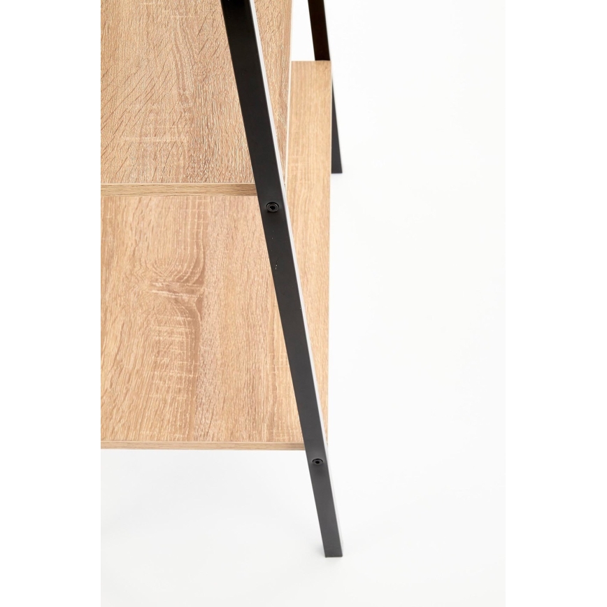 Kirjahylly NARVIK 148x60 cm musta/tammi sonoma