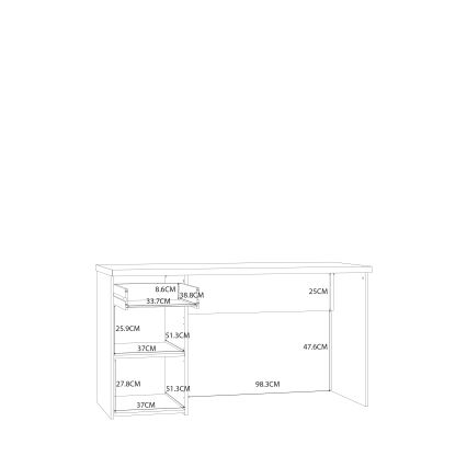 Kirjoituspöytä GINO valkoinen/sonoma-tammi