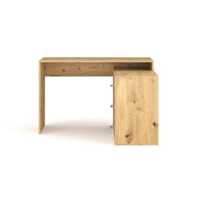 Kirjoituspöytä laatikoilla ja vaihdettavalla kulmalla (oikea/vasen) JULES artisan‑tammi