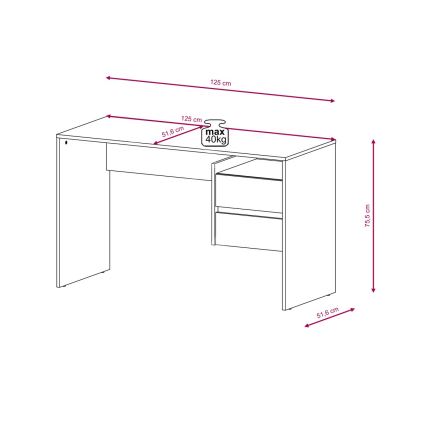 Kirjoituspöytä laatikoilla MARLO artisan-tammi/antrasiitti