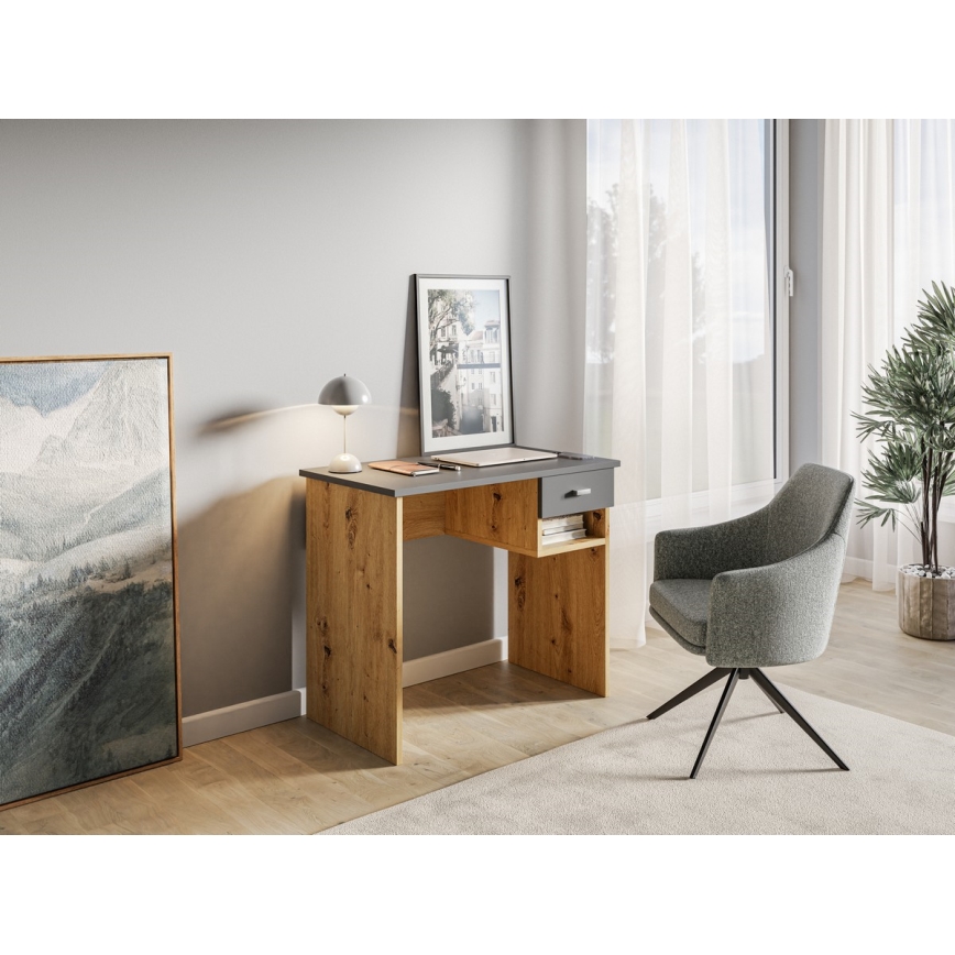 Kirjoituspöytä RICO artisan-tammi/harmaa