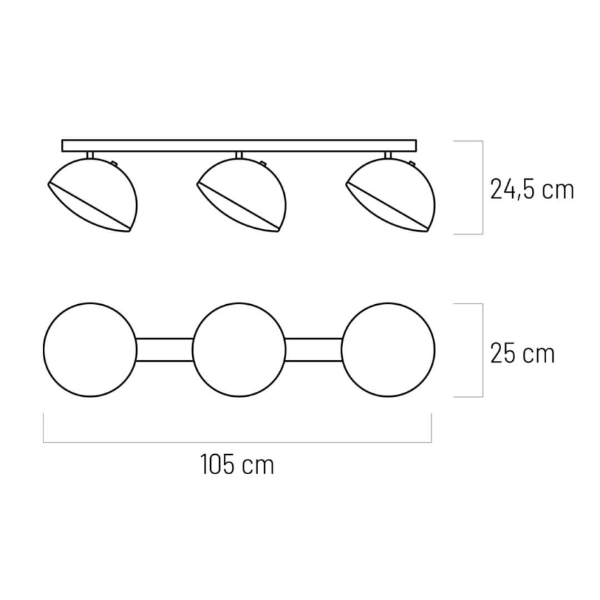 LED-kohdevalo 3xLED/20W/230V musta