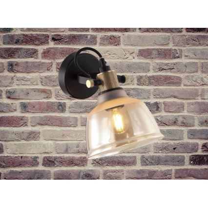 Seinävalaisin ASGARD 1xE27/11W/230V beige/musta/kultainen