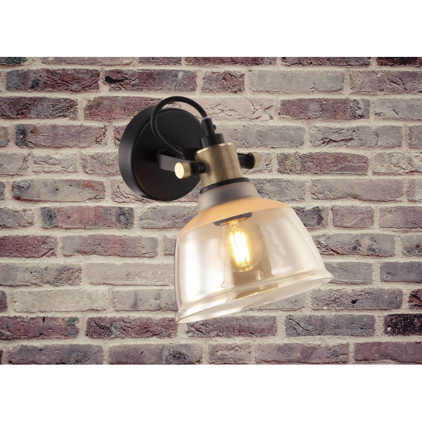 Seinävalaisin ASGARD 1xE27/11W/230V beige/musta/kultainen