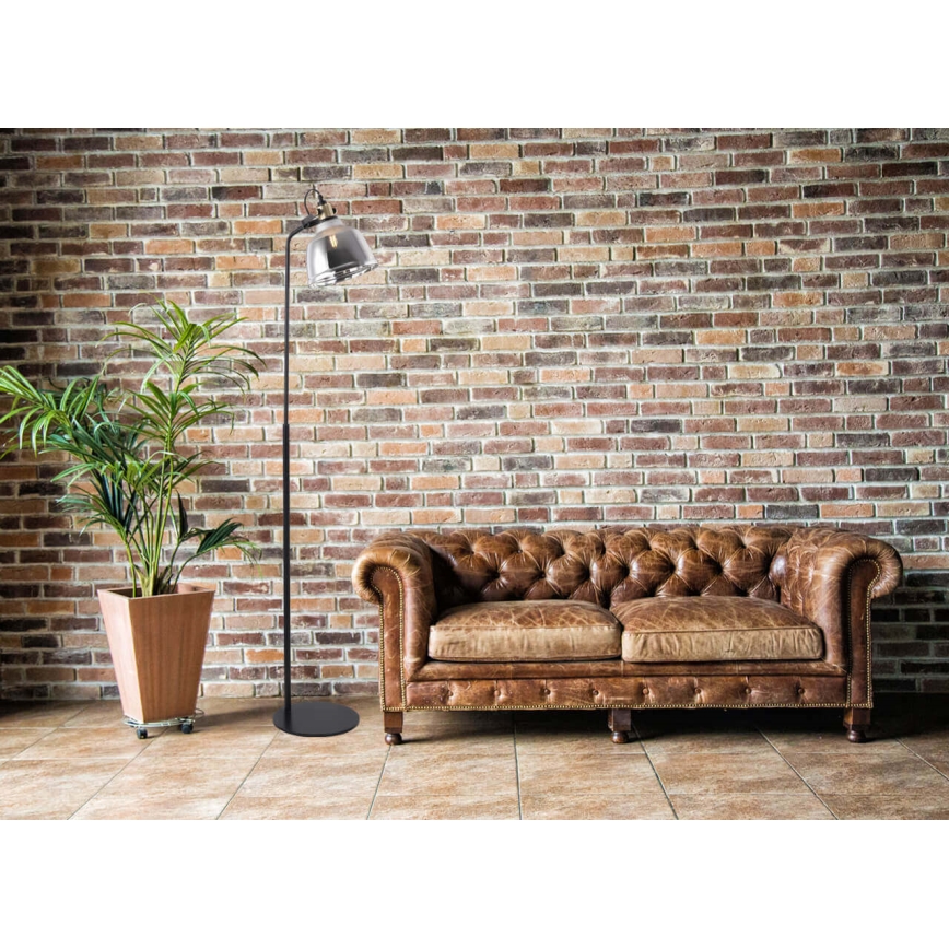 Lattialamppu ASGARD 1xE27/11W/230V harmaa/musta/kultainen