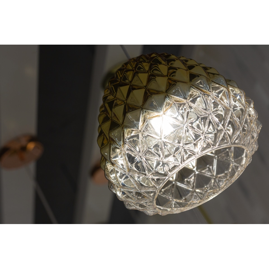 Kattokruunu johdossa DIAMOND 1xE27/11W/230V kultainen