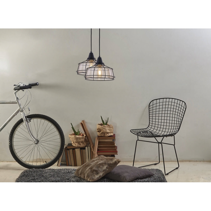 Kattokruunu johdossa FACTORY 1xE27/11W/230V beige/musta